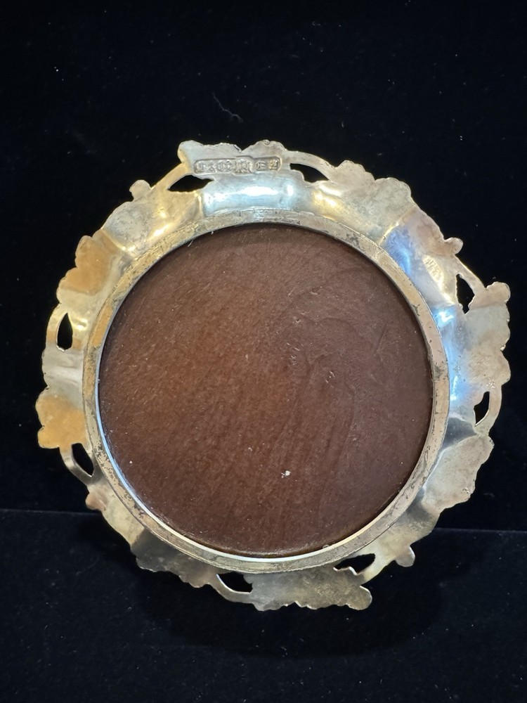 VTG Silver Wine Bottle Coaster Hallmarked Regency Design Grapevine Barware 1890