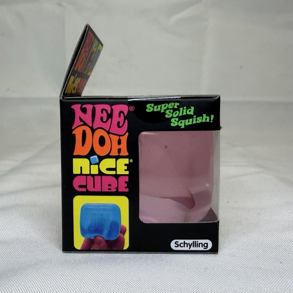 NeeDoh Nice Cube Super Solid Squish Pink Stress Toy New in Box