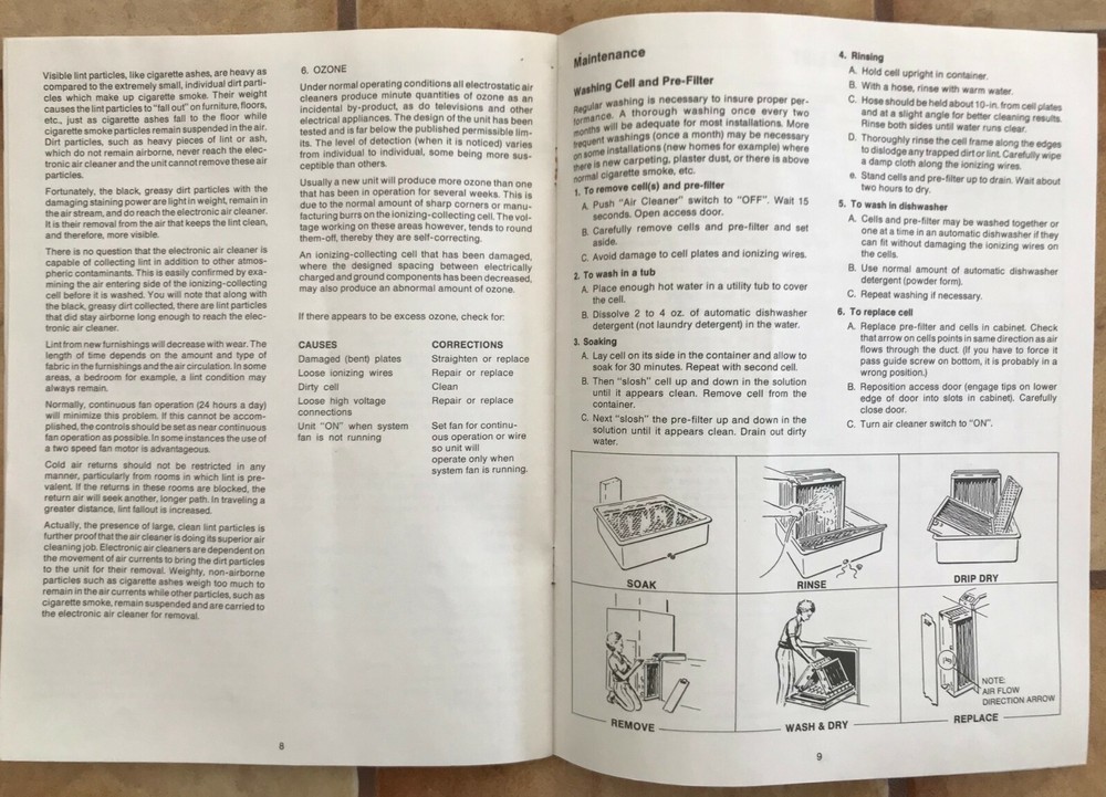 Trion Electronic Air Cleaner Manual ORIGINAL