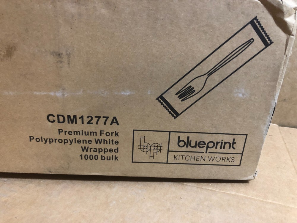 BLUEPRINT Plastic Premium Forks - White -POLYPROPYLENE 1,000 ct, CDM1277A