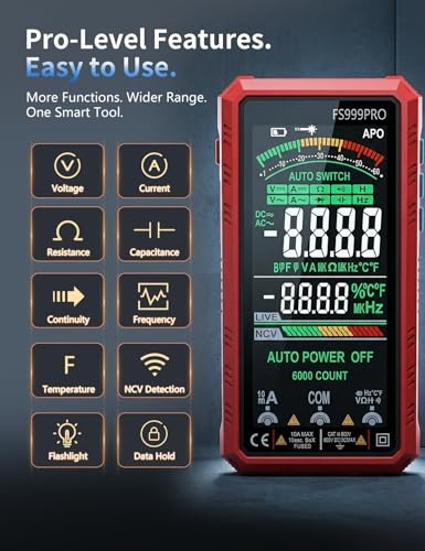 Digital Multimeter, Auto-Ranging Smart Electrical Tester, 6000 Counts TRMS,