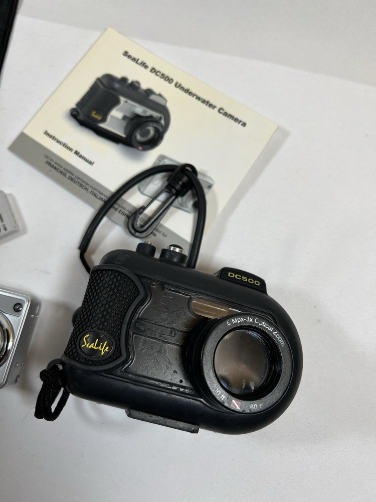 Sealife DC500 Underwater Camera Bundle, Case, Charger, Dock, More TESTED Works