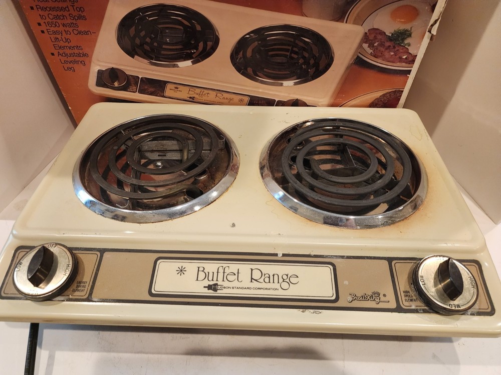 Vintage Broil King BR-7 Tabletop Buffet Range W/ Box Hot Plate Testing Working