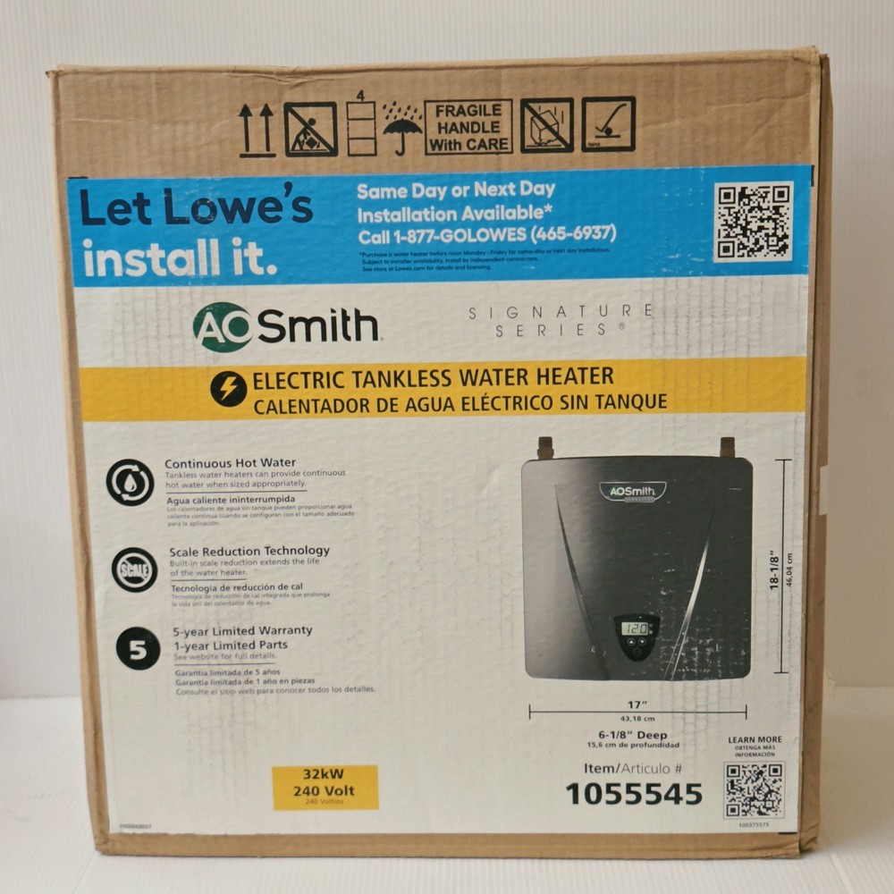 AO Smith  R4MR-320E  Signature Series 32kW Tankless Indoor Water Heater