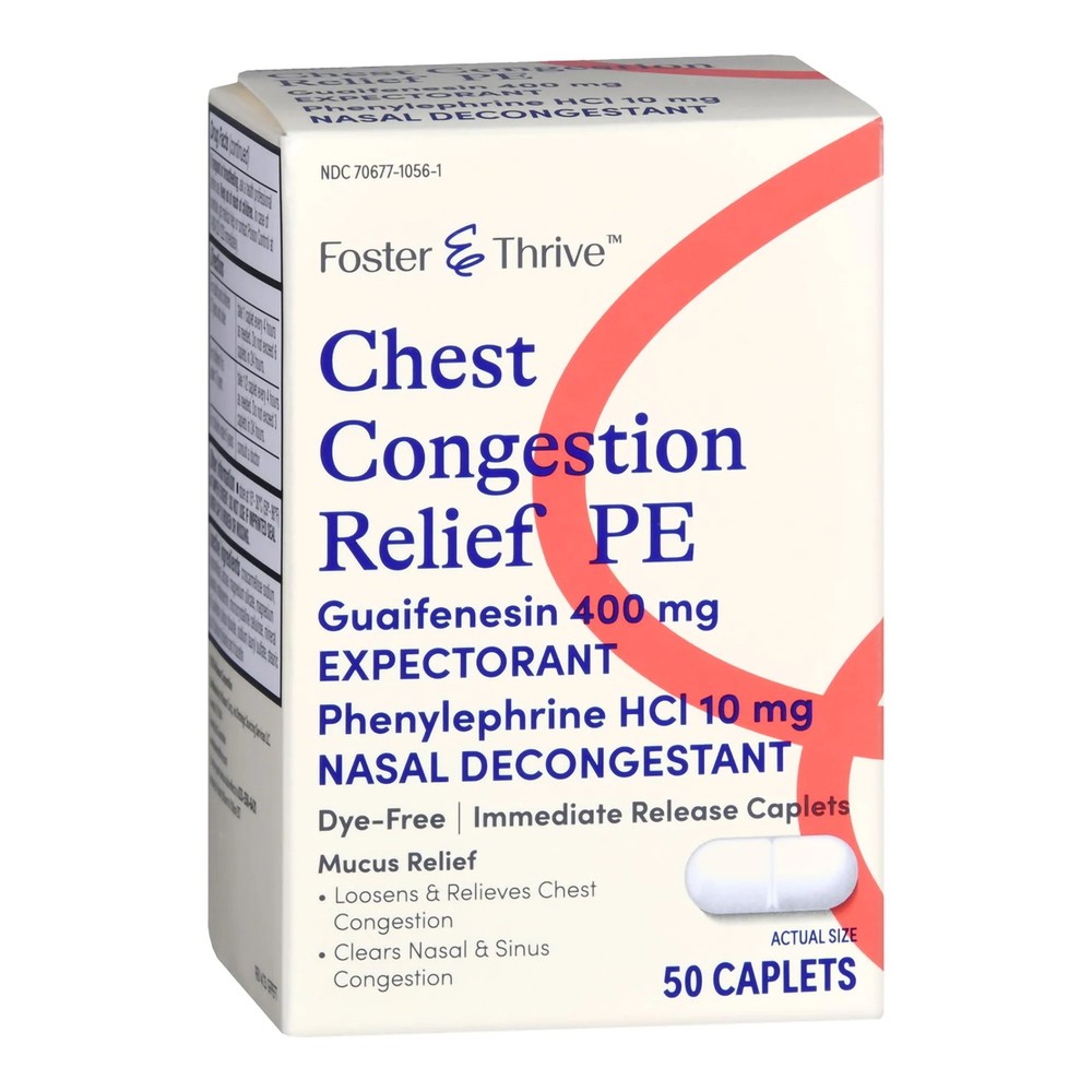 Foster & Thrive Chest Congestion Relief PE Tablets, 50 ct
