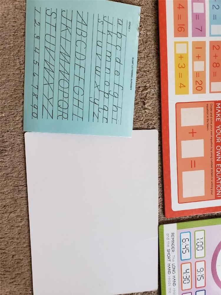 Teaching Classroom Materials Solar System Math Language Time Wipe Off Boards EUC