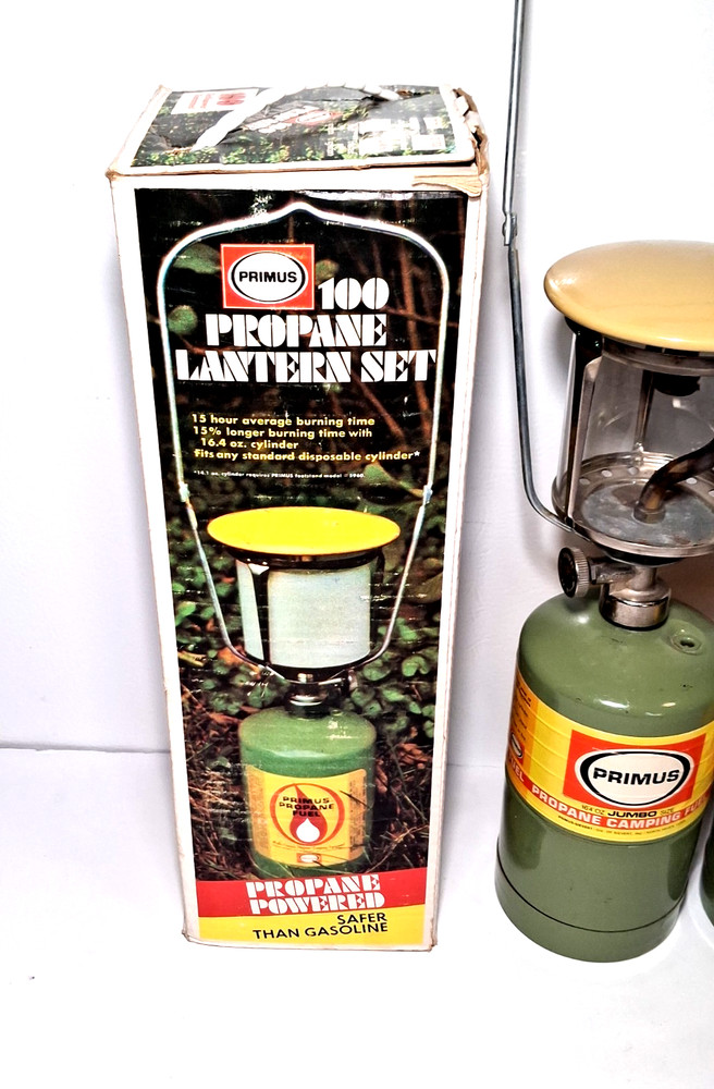Vintage 1970s Primus 100 Propane Lantern Set