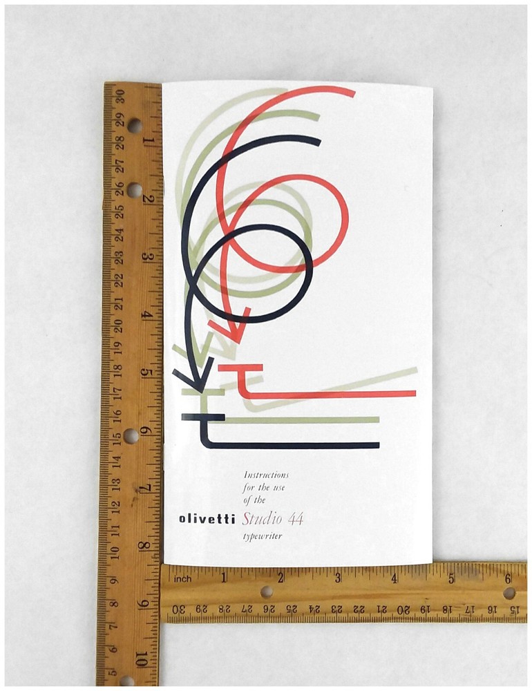 Olivetti Studio 44 Typewriter Owner's Manual User Manual Instruction Manual