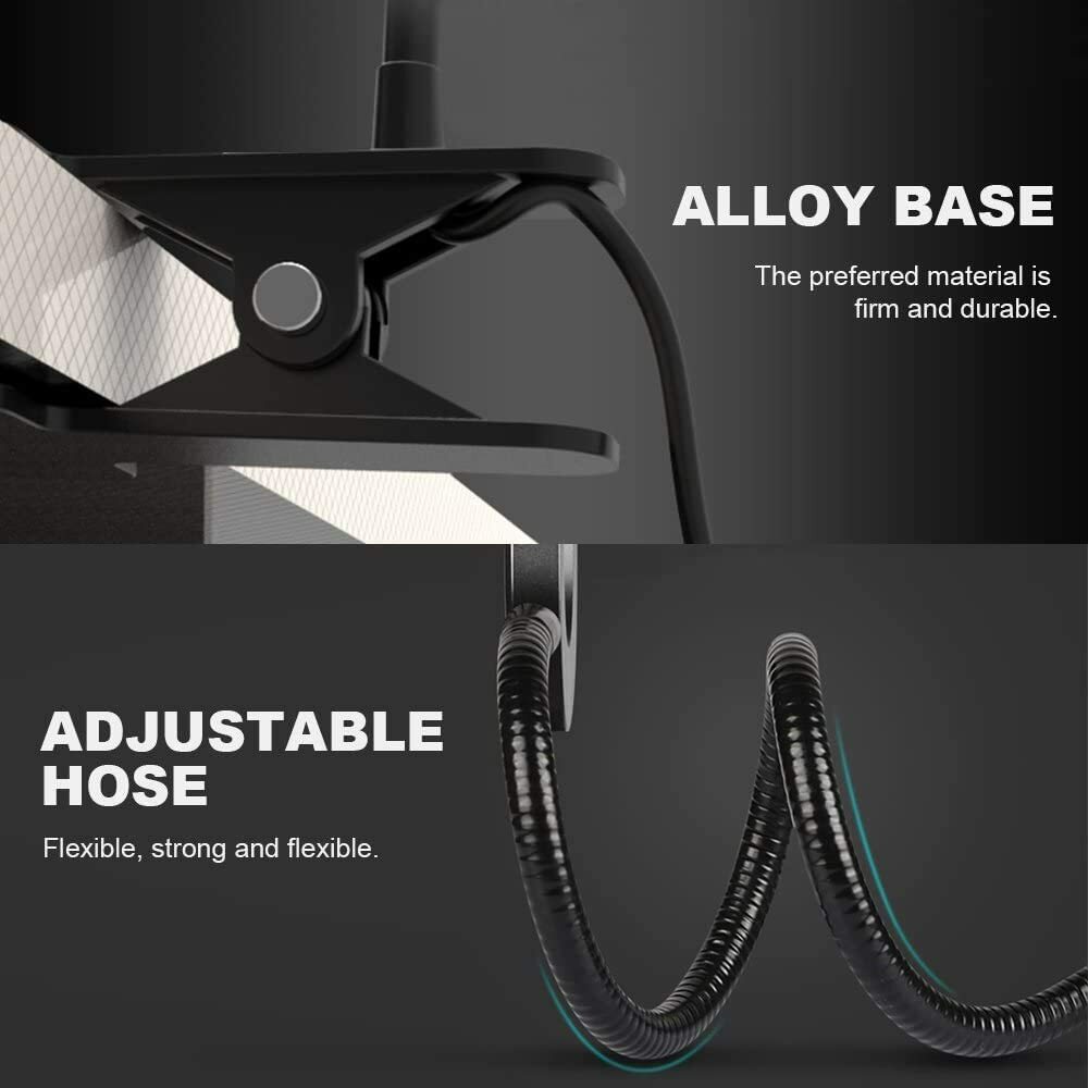 LED Clip On Desk Lamp Flexible Arm USB Dimmable Study Reading Table Light NEW