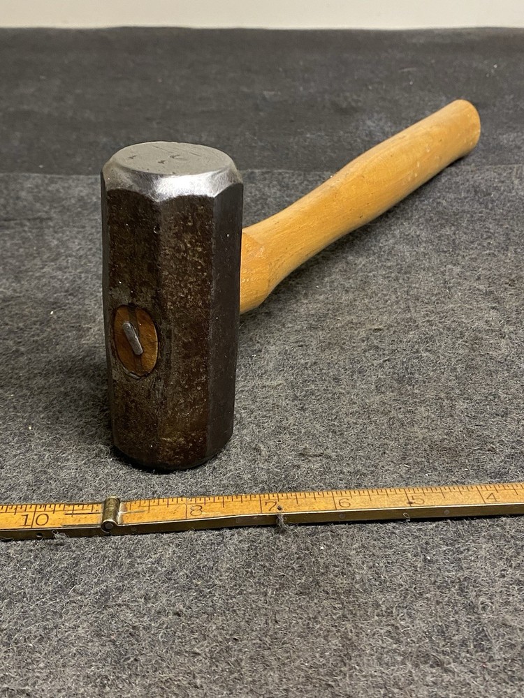 Vintage 3 Lbs Full Octagon Double Faced Hammer With New Handle
