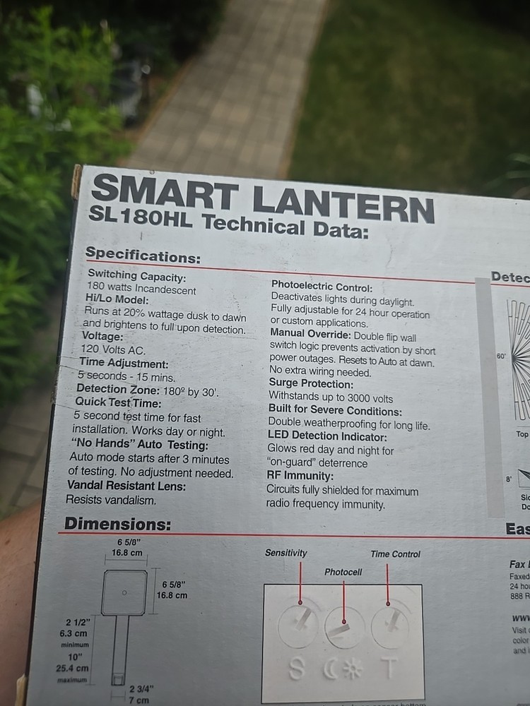 Rab Lighting SL180HL Smart Lantern Motion Sensor Control, White