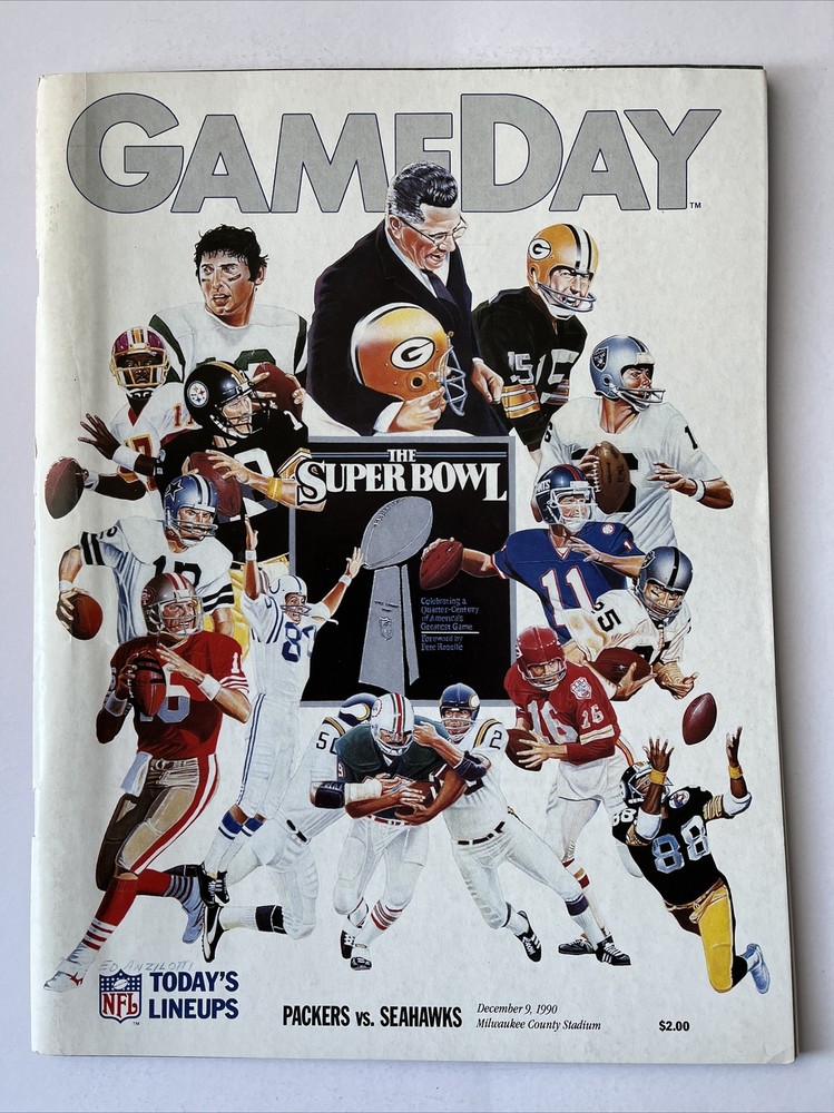 NFL GameDay Program December 9, 1990 Packers Vs Seahawks Clean! (B51)