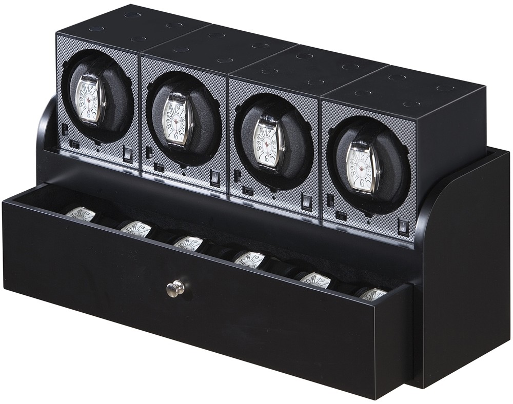 Quad "Boxy" Brand Brick Automatic Watch Winder + 6x storage System - Model: 4B4