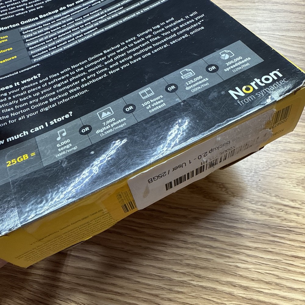 Norton Online Backup 2.0 For Multiple Computers, 25GB