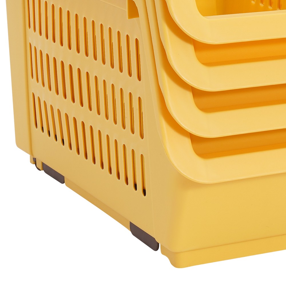 4 Tier Stackable Plastic Bins For Organizing Food, Kitchen & Bathroom Essentials