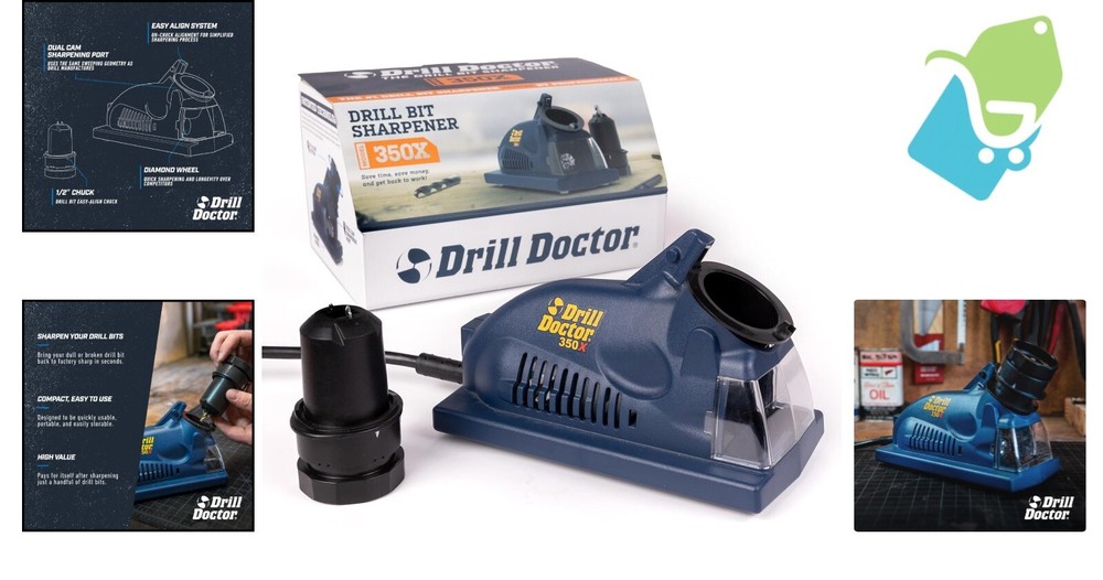 Electric 118-Degree Drill Bit Sharpener - Sharpens Steel, Carbide, Masonry Bits