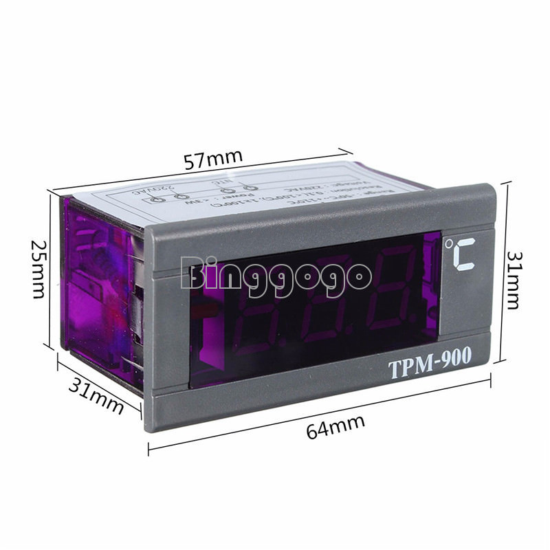 1pcs TPM-900 220V Digital Temperature Controller LED Panel Meter with Sensor