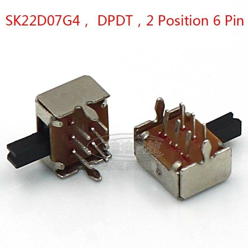 ON-OFF DPDT 2 Position 6 Pin PCB Panel Mini Horizontal Slide Switch 4mm Handle