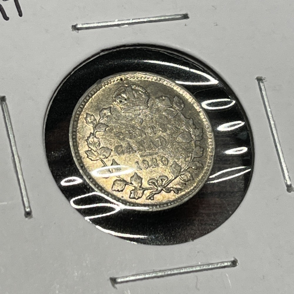 1920 Canada 5 Cent Five Coin AU/unc