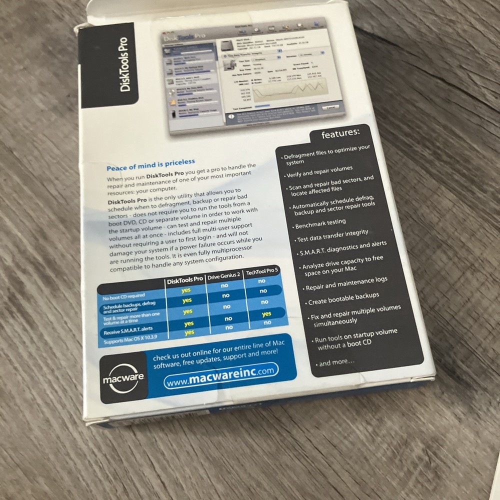 macware DiskTools Pro Vintage Utility Software- Disc And Box