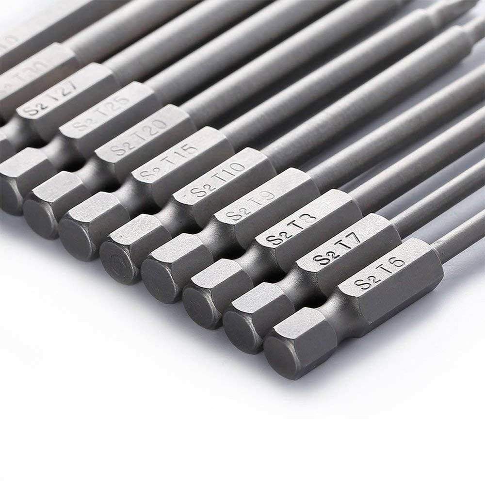 Magnetic Tamper Proof Security Drill Bit Set Torx Screwdriver Flat Head 1/4" Hex