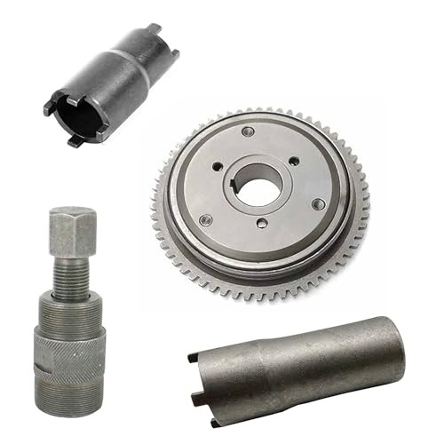 4PCS Starter Clutch Kit Flywheel Puller & Nut + Clutch Lock Spanner Tool for