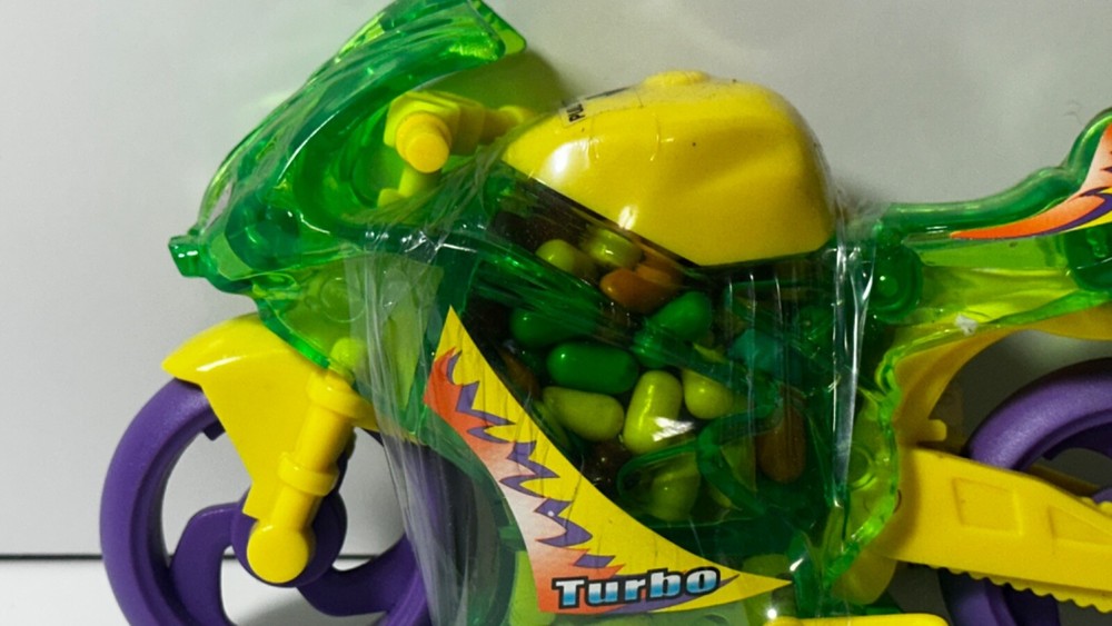 motorcycle Candy Duds Candy Dispenser from 2000, Mint Unopened