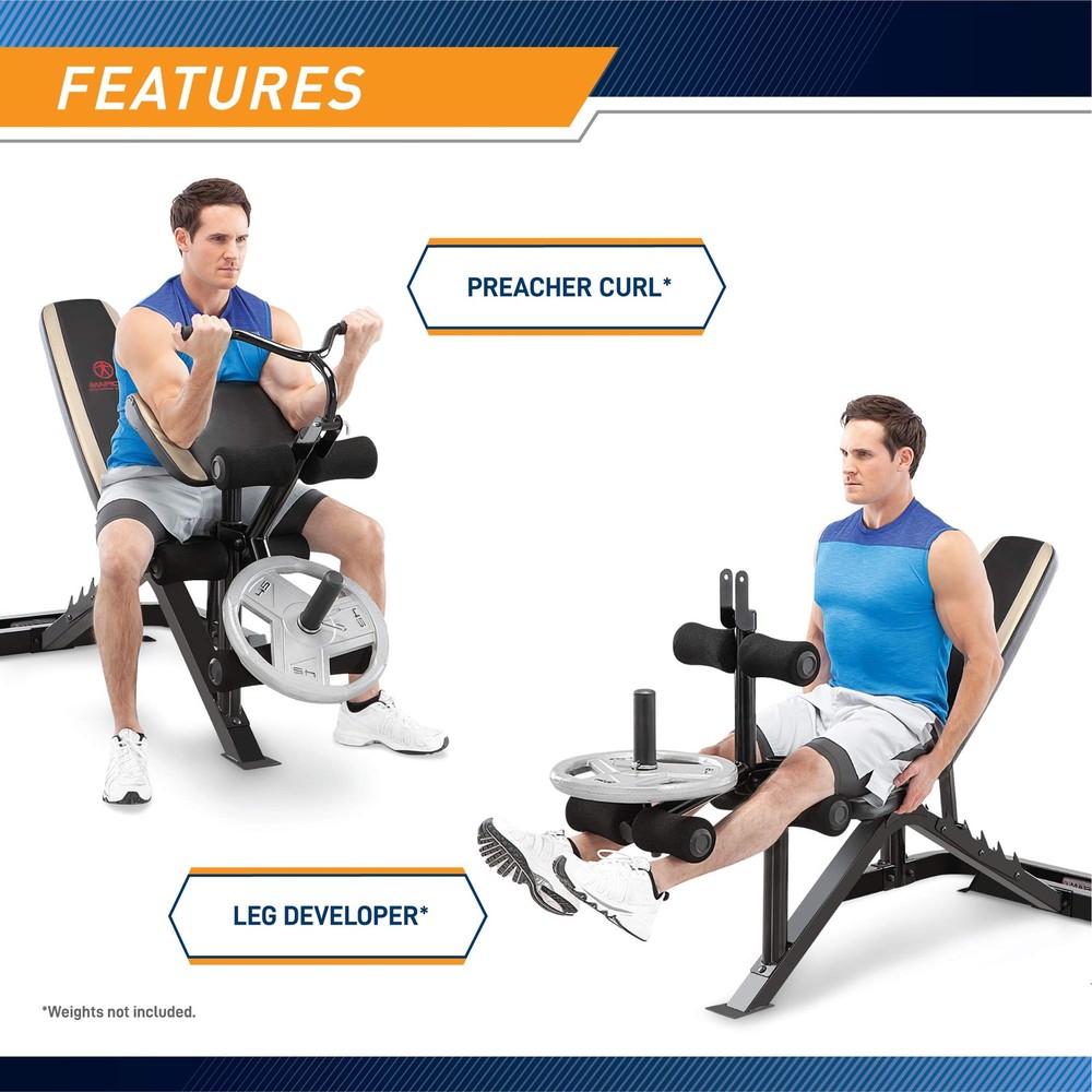 Marcy Adjustable Olympic Weight Bench with Leg Developer and Squat Rack MD879