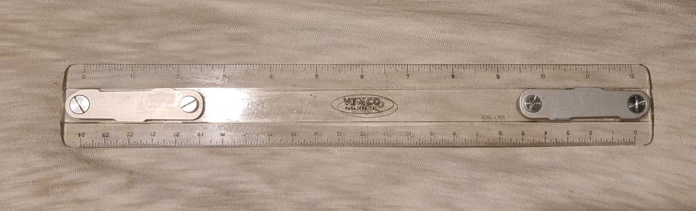 Vemco 9P-1 12" (12.5") Drafting Machine Scale Ruler