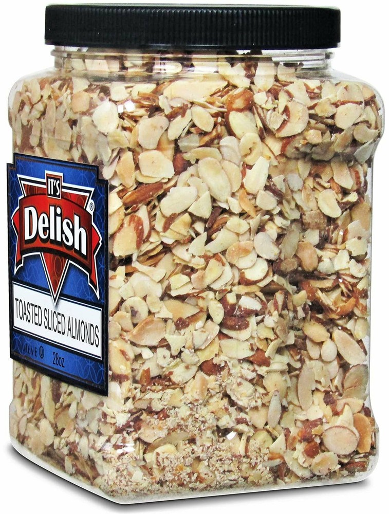 Toasted Sliced Almonds –28 OZ Bulk Reusable Jumbo container