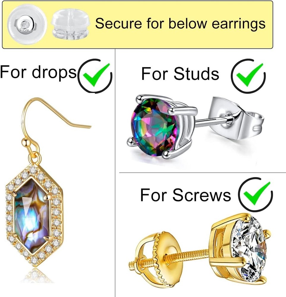 Silicone Earring Backs Replacement | Comfortable Rubber Earring Backings for ...