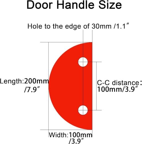 Half-Round Pull Handle, Double-Sided Heavy-Duty Diameter 200mm/7.9in Gold