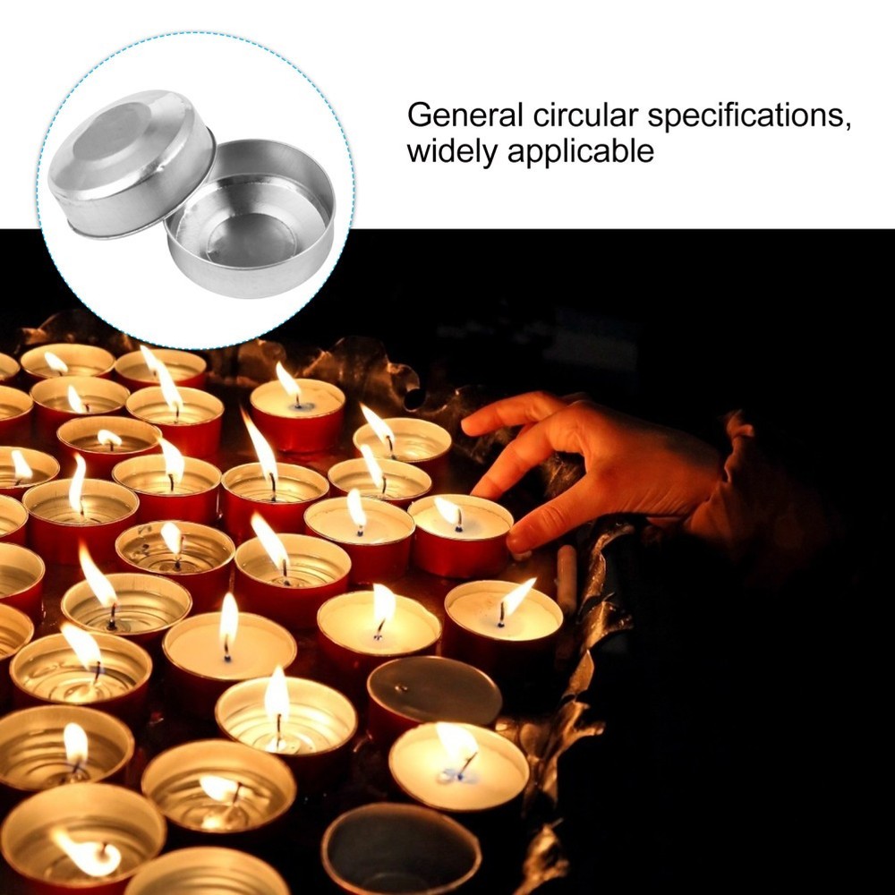 100Pcs Candle Making Containers Aluminum Tea Light Tins Empty