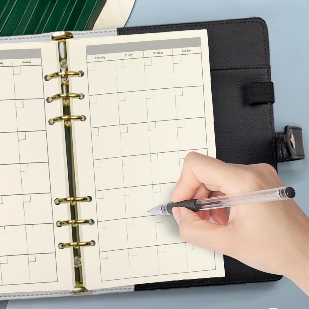 Compact A6 Weekly Planner Refill - 45 Double-Sided Sheets for Easy Planning