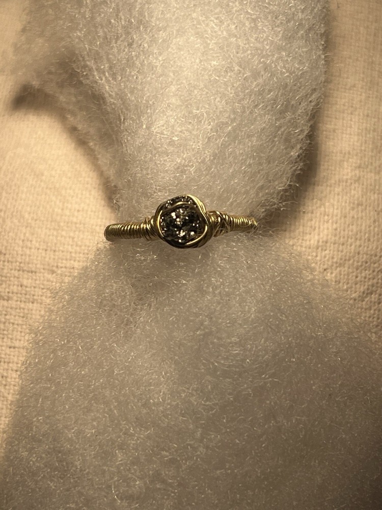 Handmade Pyrite And Gold Ring