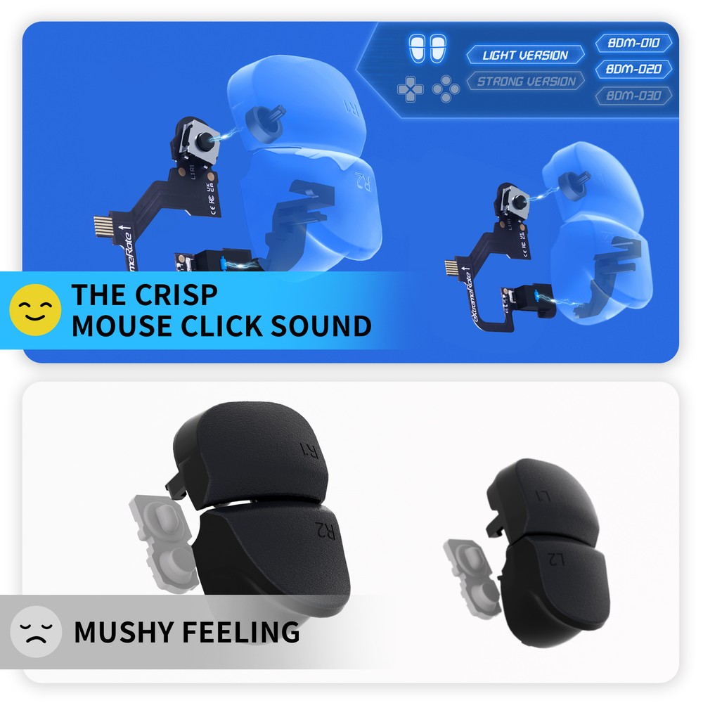 Micro Switch Light Version Clicky Hair Triggers Kit Shoulder For PS5 Controller
