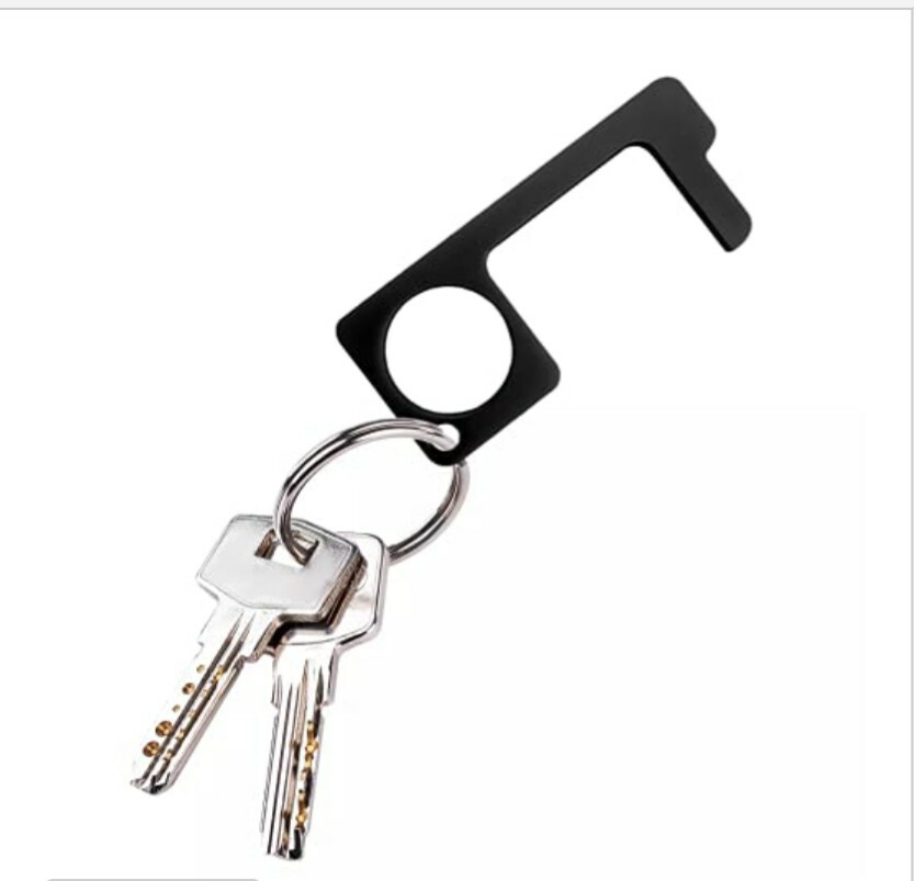 2 Pack HANDS FREE TOOL Safe No Touch Keys Chain, Stop Germs NEW