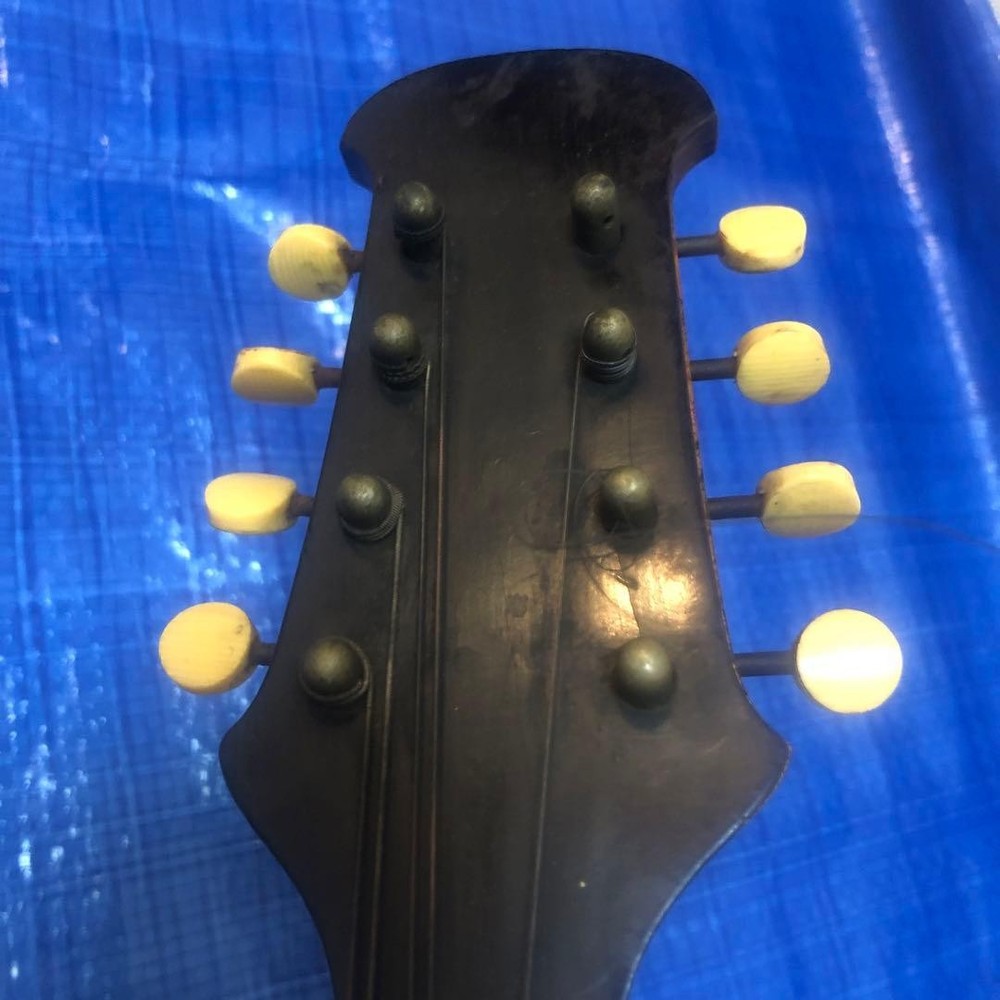 Wooden mandolin 8 string flower pattern