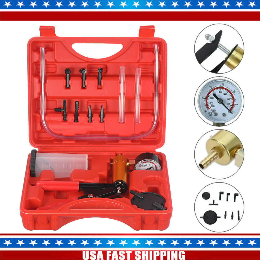 Universal Brake Fluid Bleeder Kit Hand held Vacuum Pressure Pump Tester Tool Set