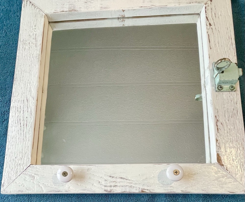 AWESOME RUSTIC PAINTED DISTRESSED WHITE RECLAIMED WOOD MIRROR!