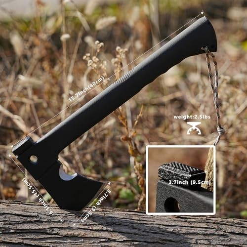 Multifunctional Tactical Hatchet Axe & Hammer, Survival Tool with Fire Starter &