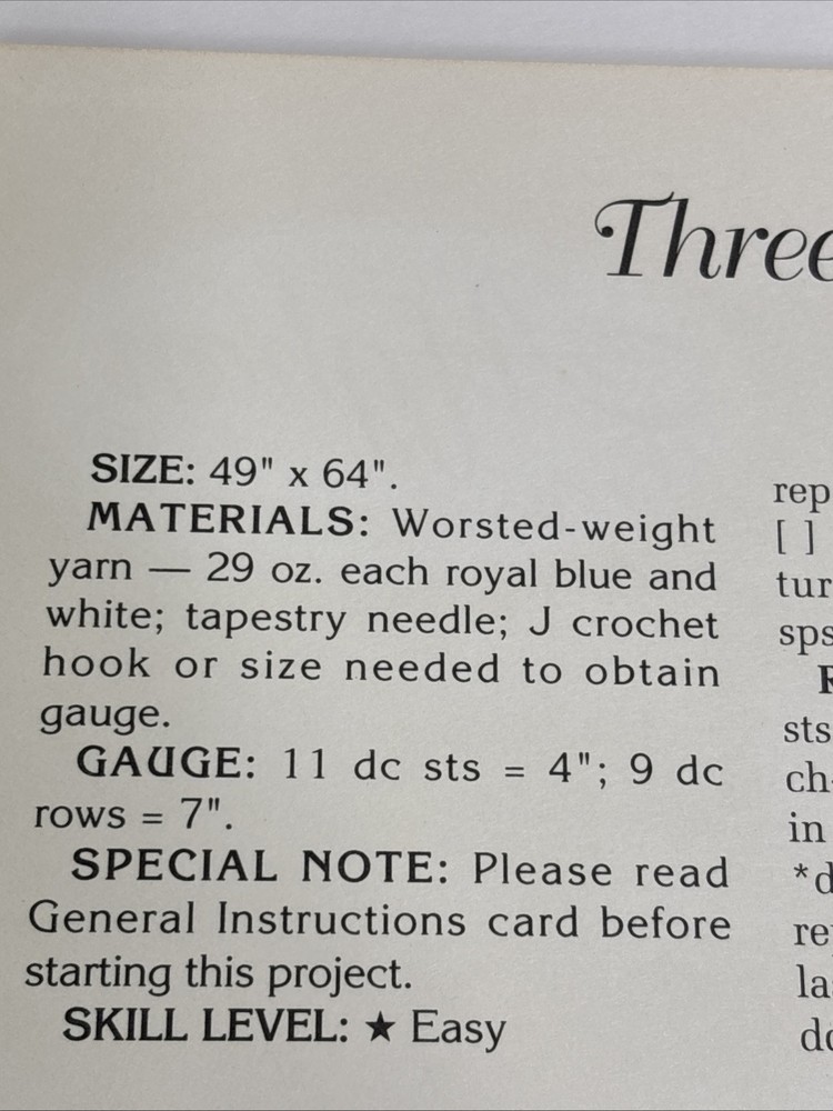 Three Cheers For Shells 12 Hour Time Savers Crochet Pattern Card Needlecraft