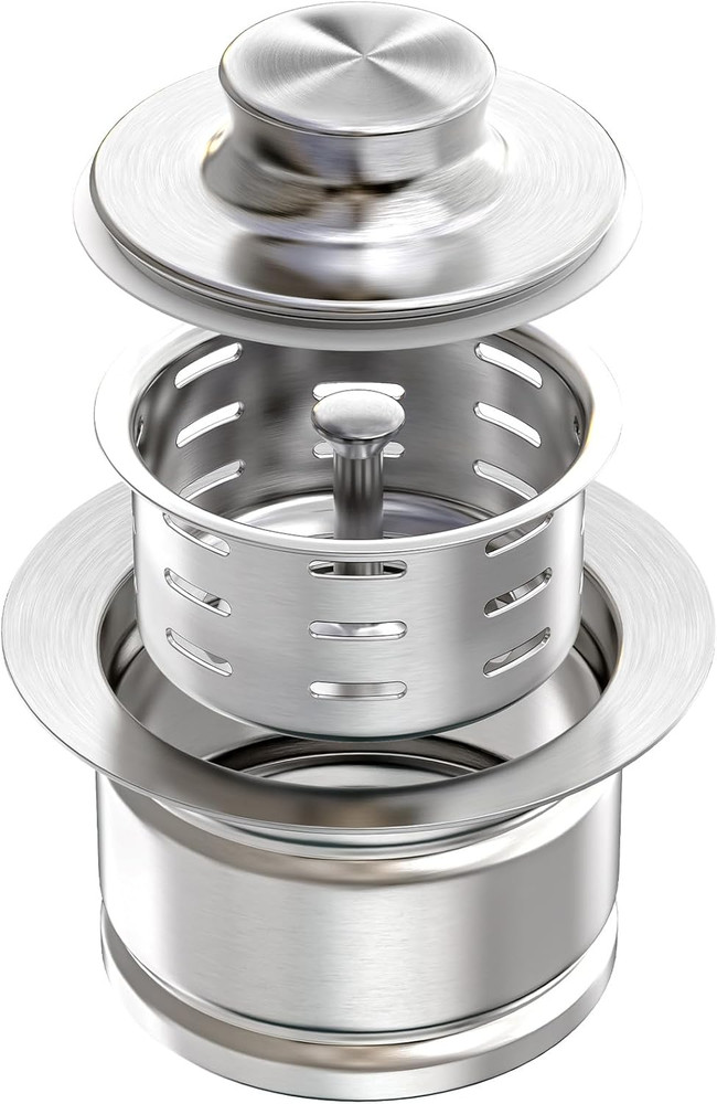 Extended Garbage Disposal Flange with Strainer and Stopper, Deep 304 Stainless S