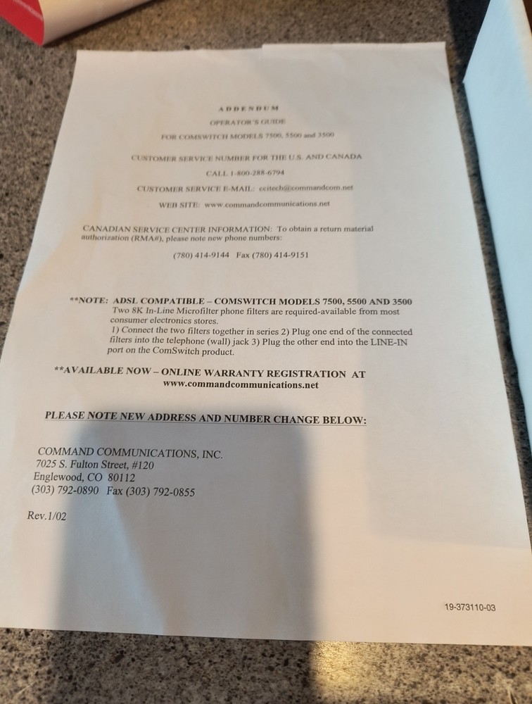 Vintage 1996 ComSwitch 5500 Automatic Phone Line Sharing Device