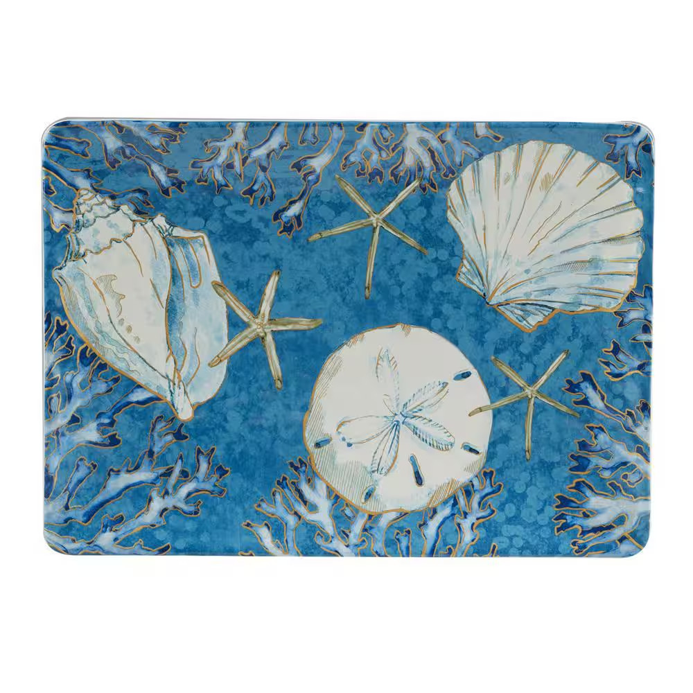 Playa Shells 14 In. Multicolored Earthenware Rectangular Platter
