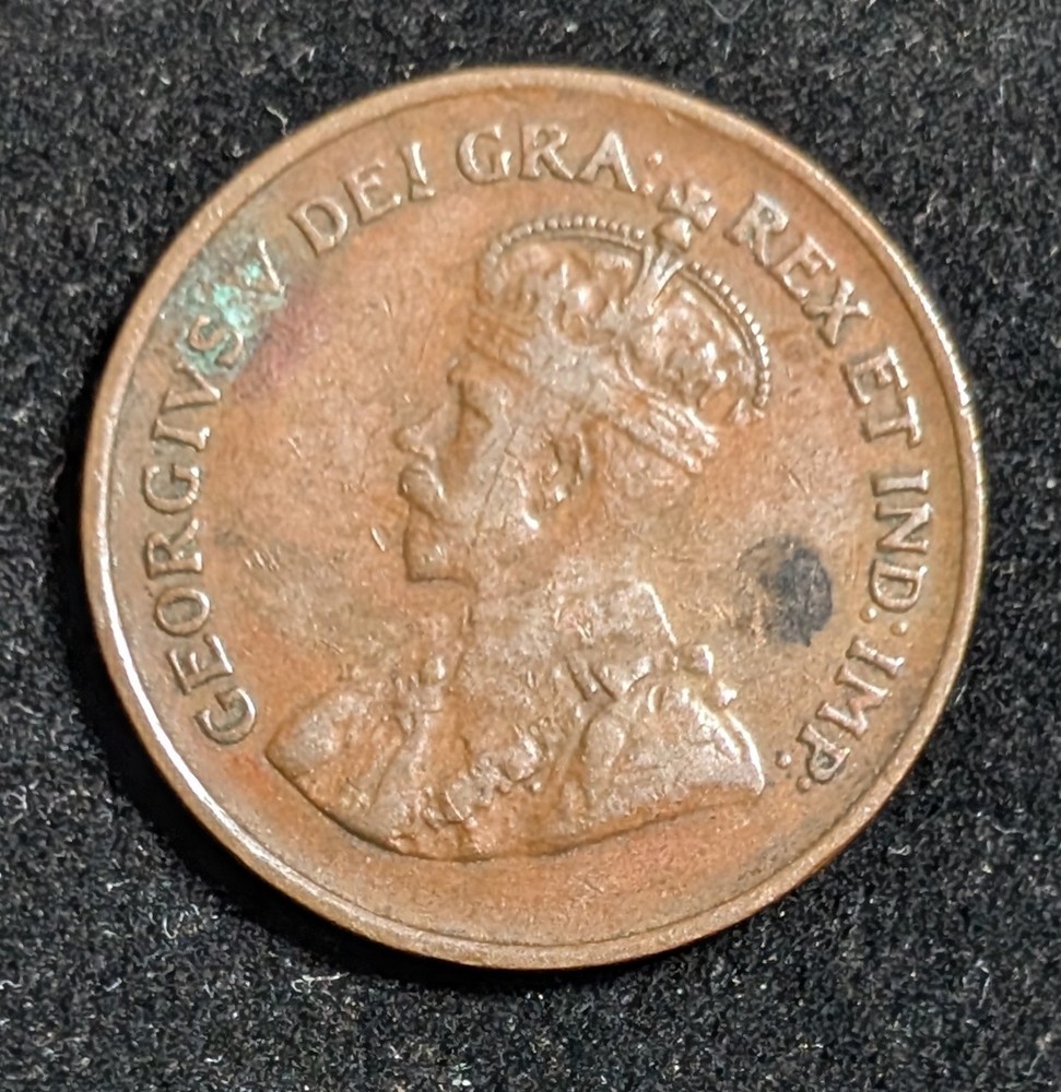 1935 Canada 1 Cent Circulated KM# 28 Brown