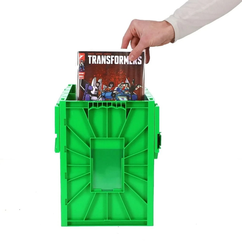 1 BCW Green Short Comic Book Bin -Heavy Duty Acid Free Plastic Stackable Box
