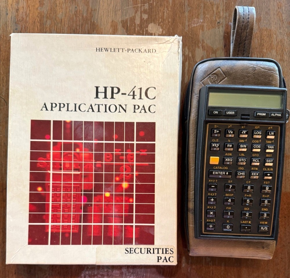 HP-41CV Calculator TESTED WORKING Time Module Securities Pac Manual Box