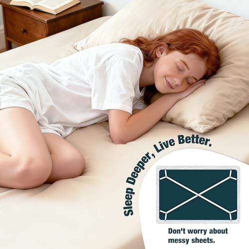 2 Pack Extra Long Bed Sheet Straps, Strong Diagonal Bedding Clips, Easy