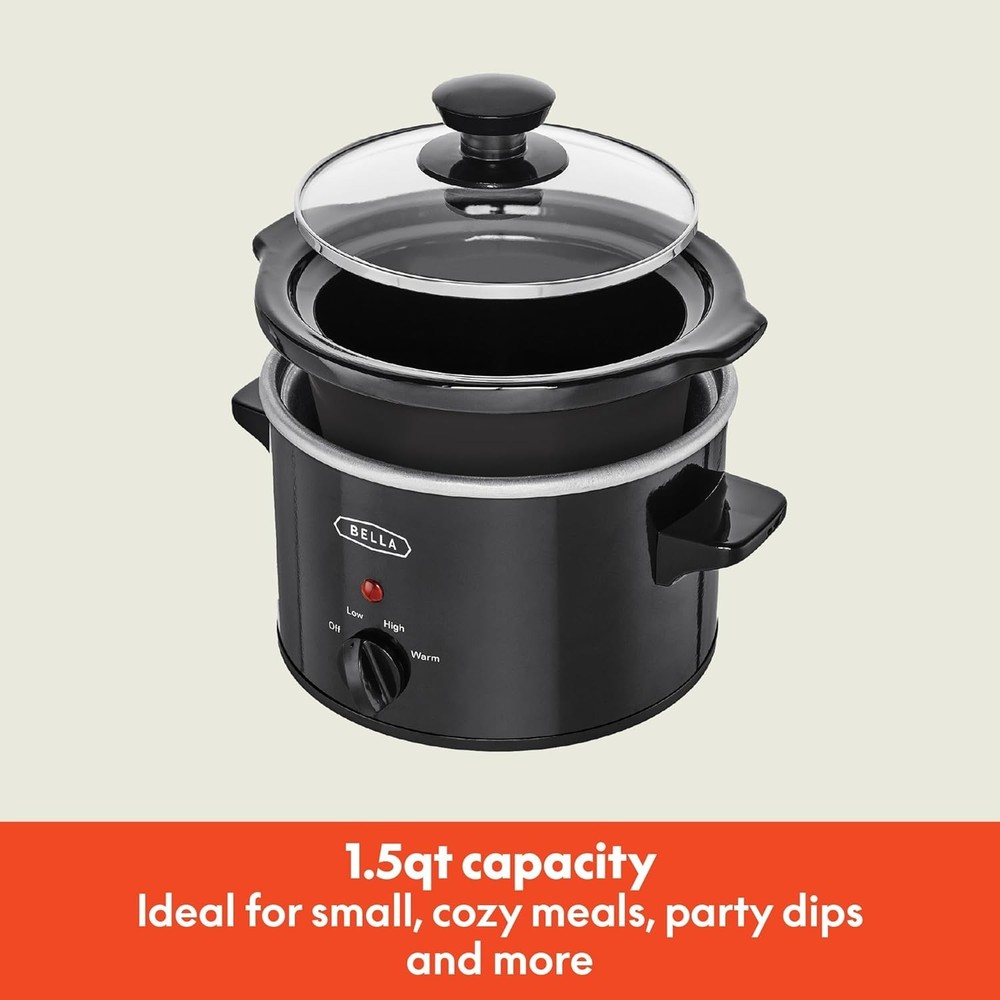 Bella 1.5 QT slow cooker, Black